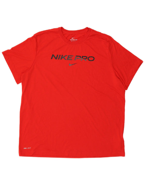 Tricou grafic pentru bărbați NIKE Dri Fit Top 2XL poliester roșu
