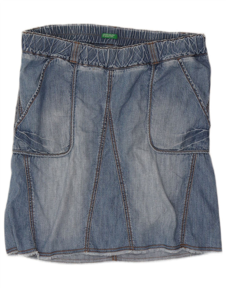 Fusta de blugi pentru femei Benetton Small W34 Blue Bumbac