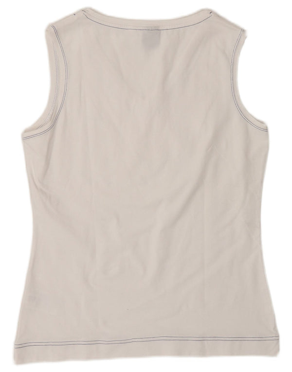 Vest Top pentru femei Reebok UK 14, mare, alb, bumbac
