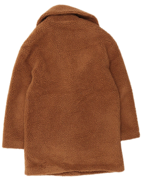 Pardesiu supradimensionat Teddy pentru femei Abercrombie & Fitch UK 6 XS poliester maro