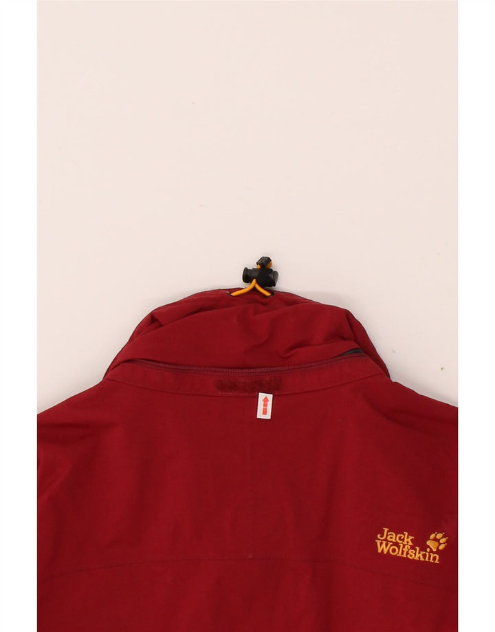 JACK WOLFSKIN Womens Rain Jacket UK 14/16 Large Red Polyamide Vintage Jack Wolfskin and Second-Hand Jack Wolfskin from Messina Hembry 