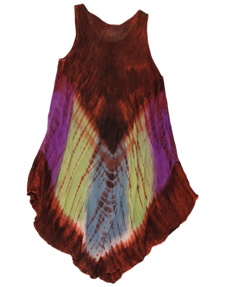 Rochie asimetrică fără mâneci vintage pentru femei, mărime unica, colorată cravată multicoloră