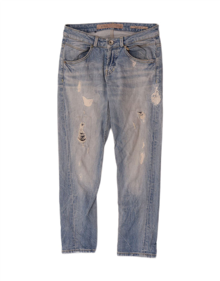 Blugi slim pentru femei Guess Distressed W26 L24 Bumbac albastru