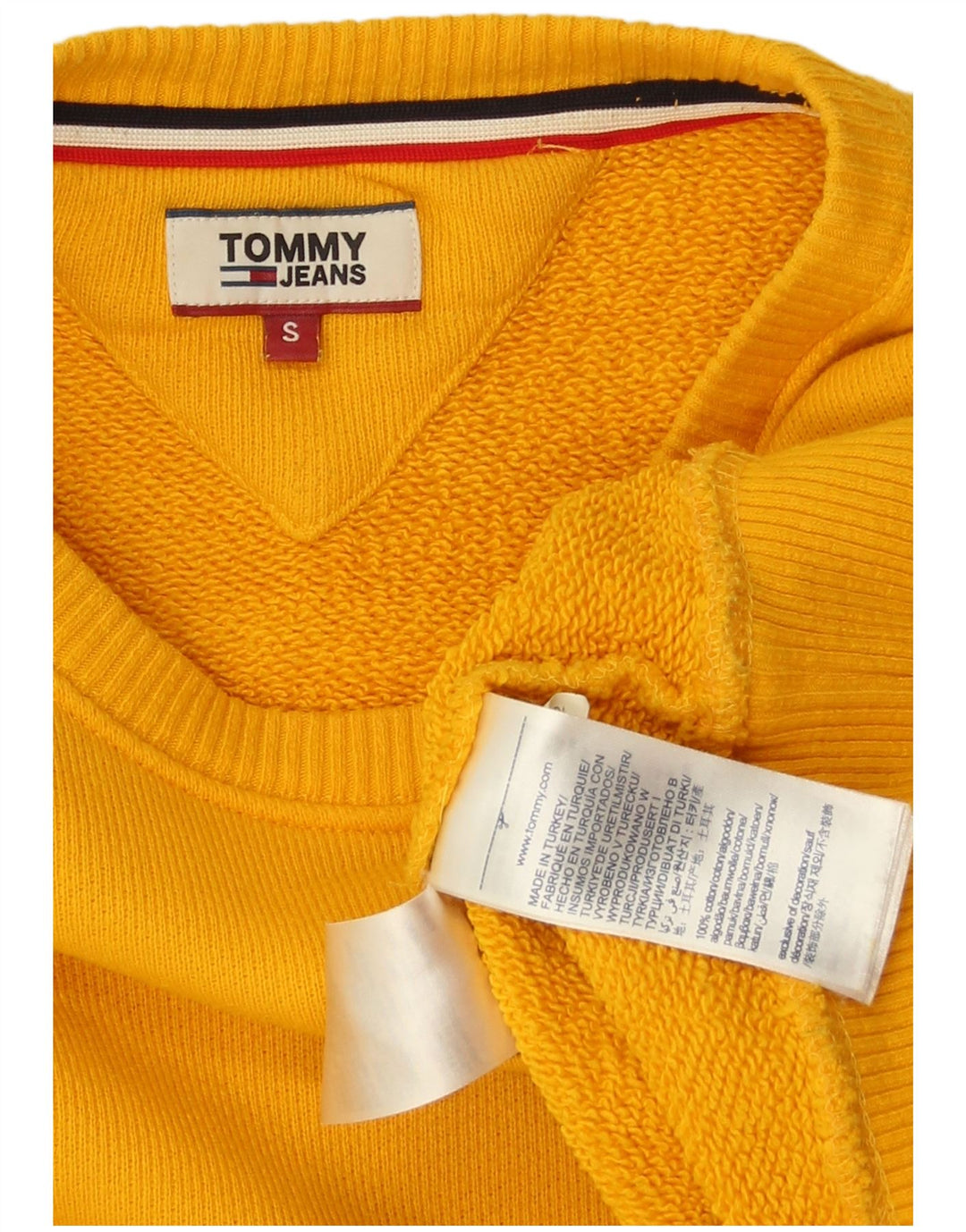 TOMMY HILFIGER Pulover supradimensionat pentru femei UK 10 Mic Galben