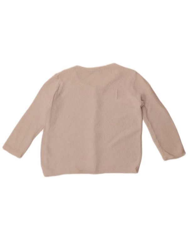 Pulover pentru femeie Zara cardigan cu mâneci 3/4, UK 14, mediu alb, bumbac