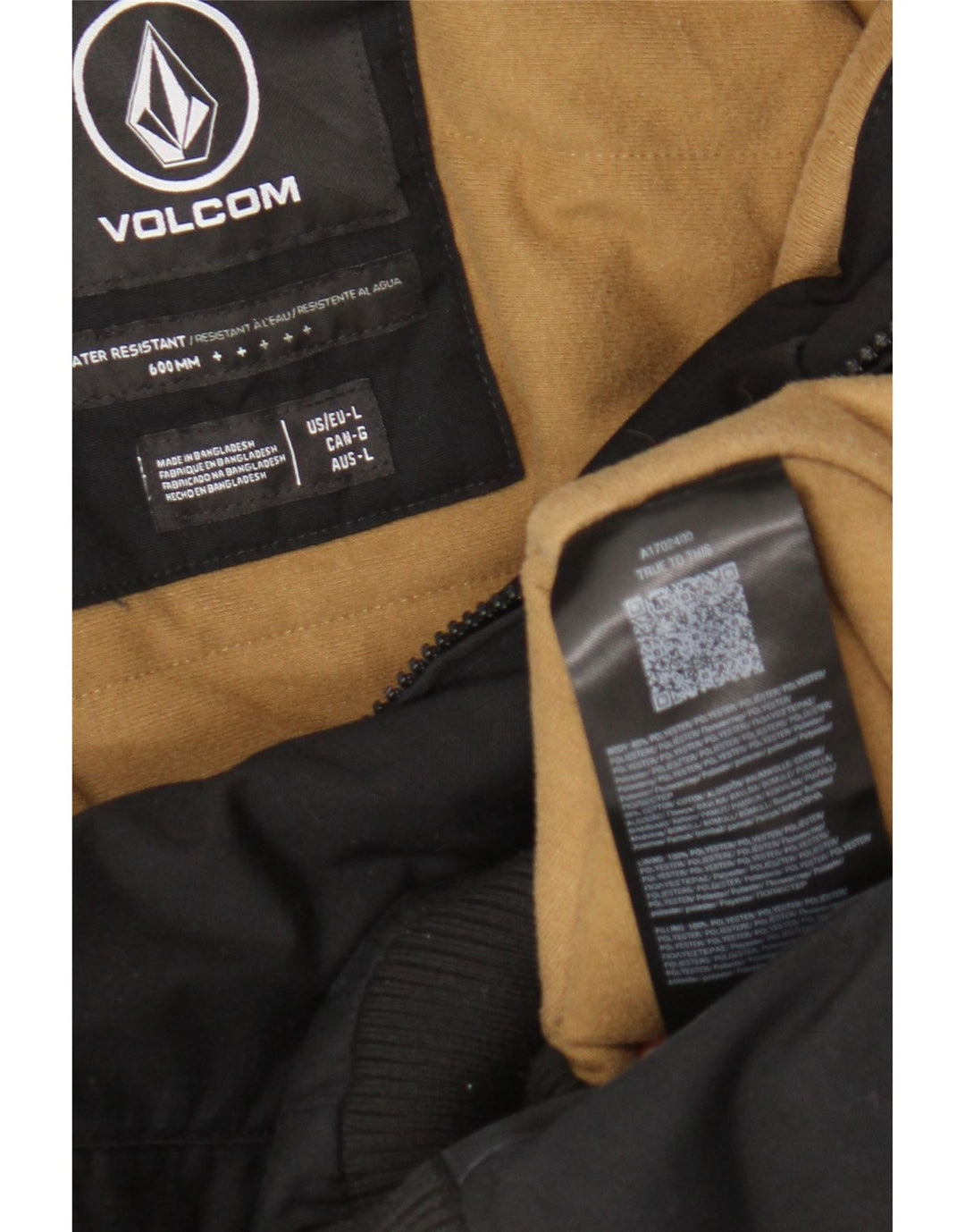 Jachetă bomber cu glugă pentru bărbați Volcom UK 40 Poliester negru mare