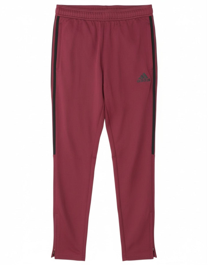 Pantaloni de trening Adidas pentru bărbați, poliester mediu burgundă
