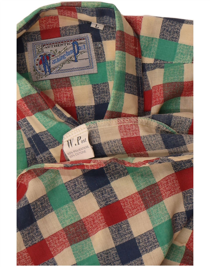 Cămașă Vintage pentru bărbați, mare, multicolor, poliester