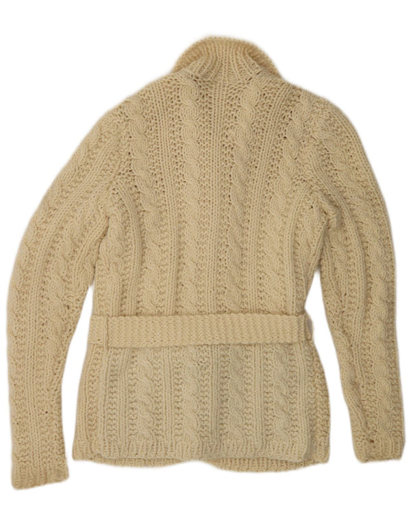 Pulover cardigan vintage pentru femei UK 12 Medium Off White