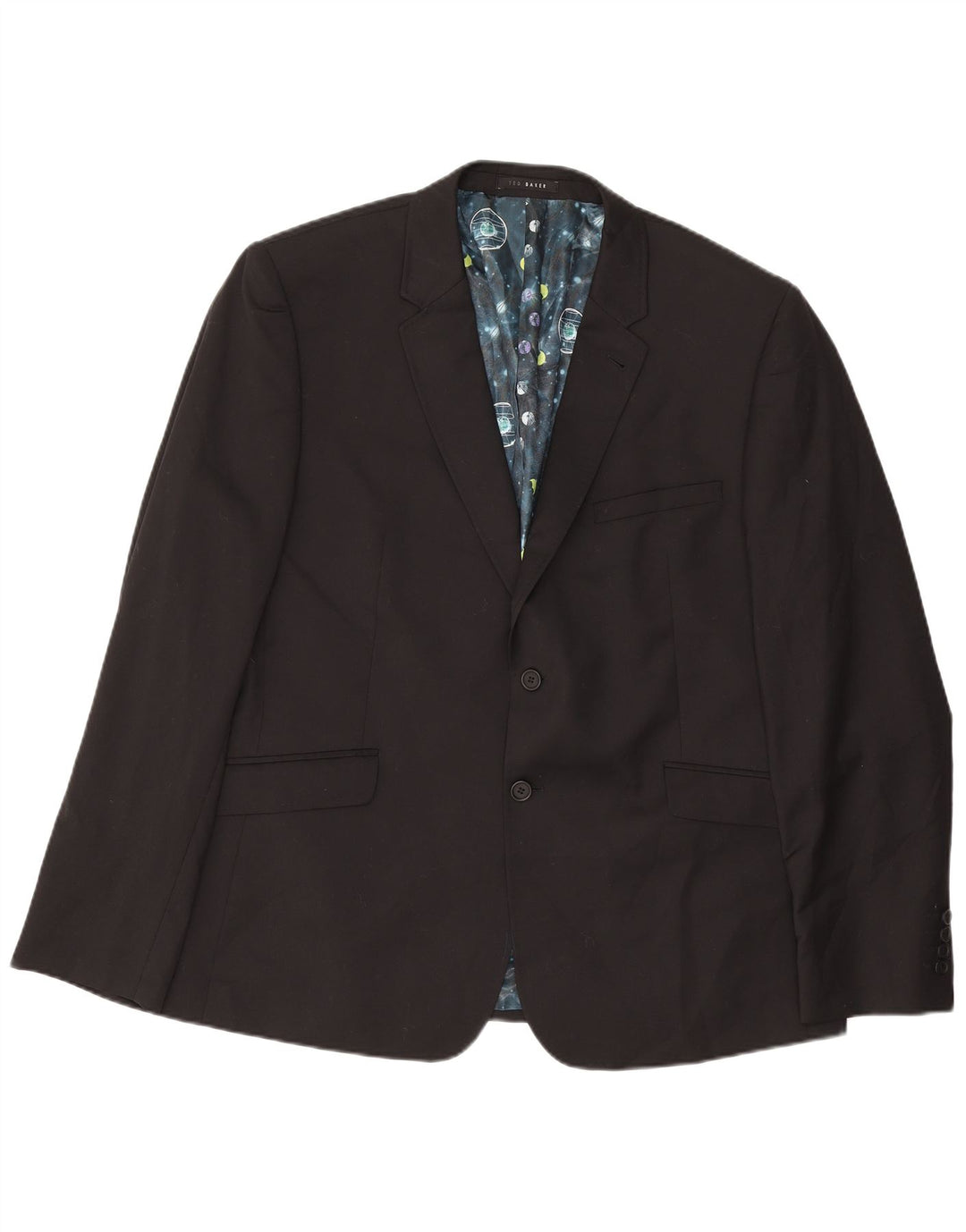 Sacou Ted Baker pentru bărbați, cu 2 nasturi, lână neagră US 46 3XL