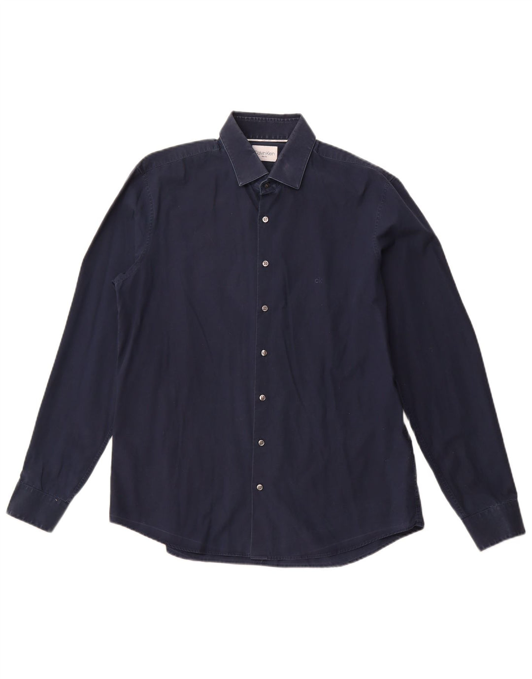 Cămașă pentru bărbați CALVIN KLEIN Slim Fit Mărimea 16 1/2 mare, bumbac bleumarin