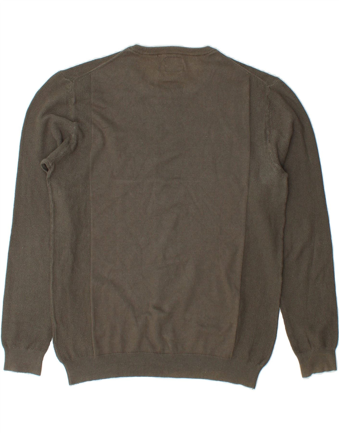 GUESS Mens Crew Neck Jumper Sweater Medium Khaki Cotton Vintage Guess and Second-Hand Guess from Messina Hembry 