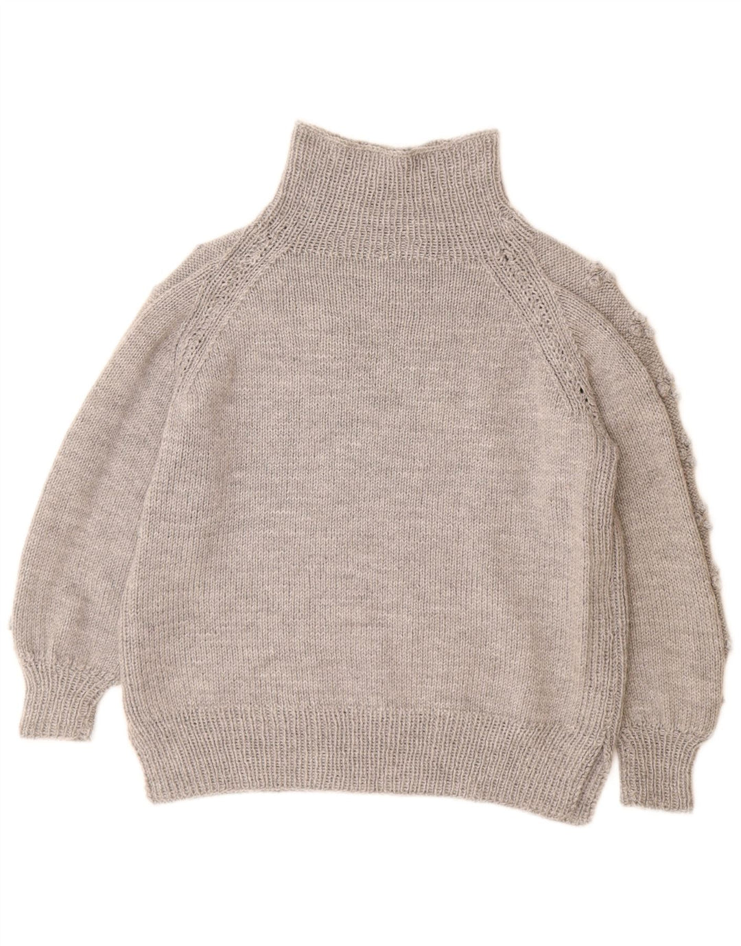 VINTAGE Pulover cu gât rulat pentru femei UK 14 Large Gri