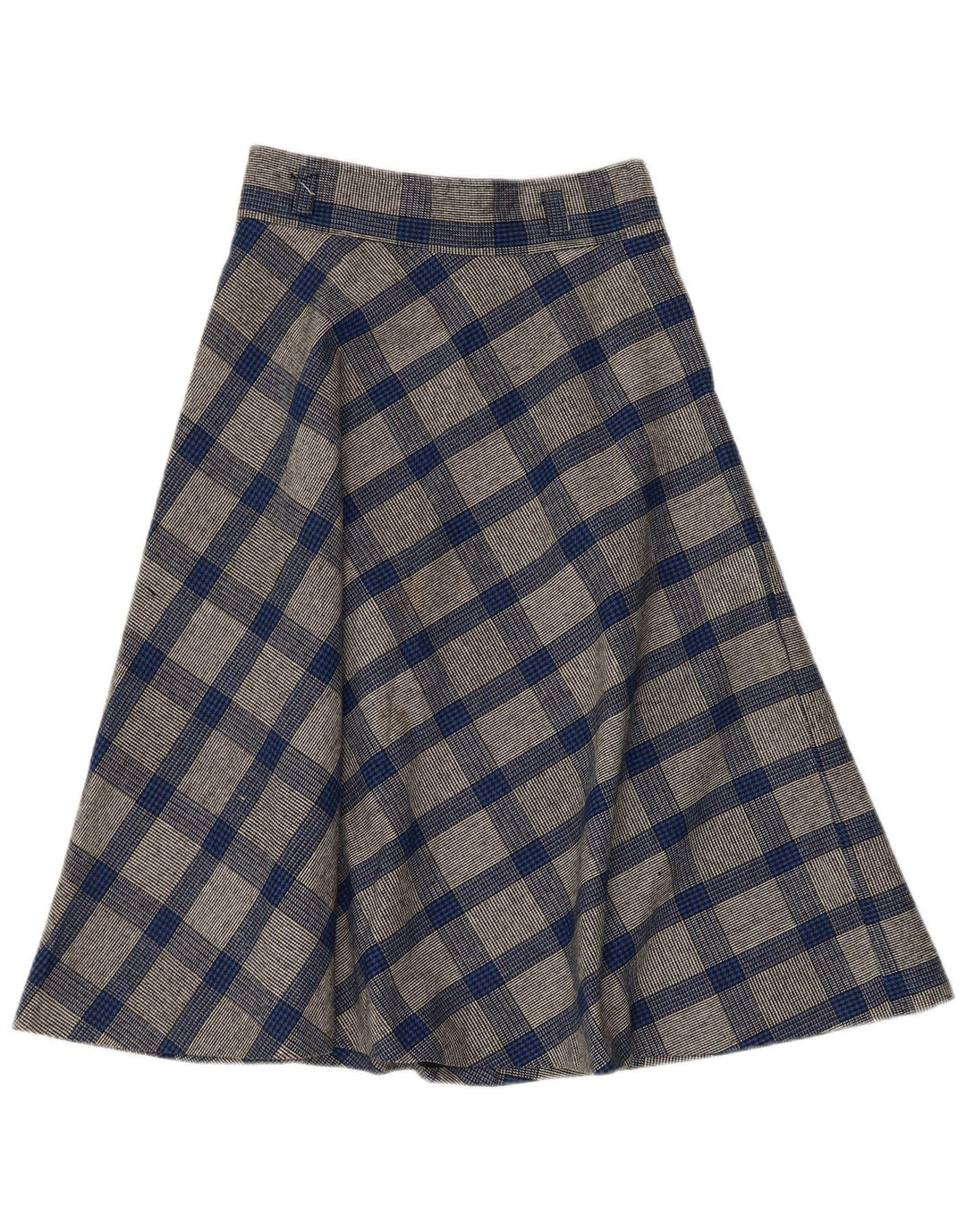 Fusta A-Line pentru femei VINTAGE W26 Small Blue Houndstooth