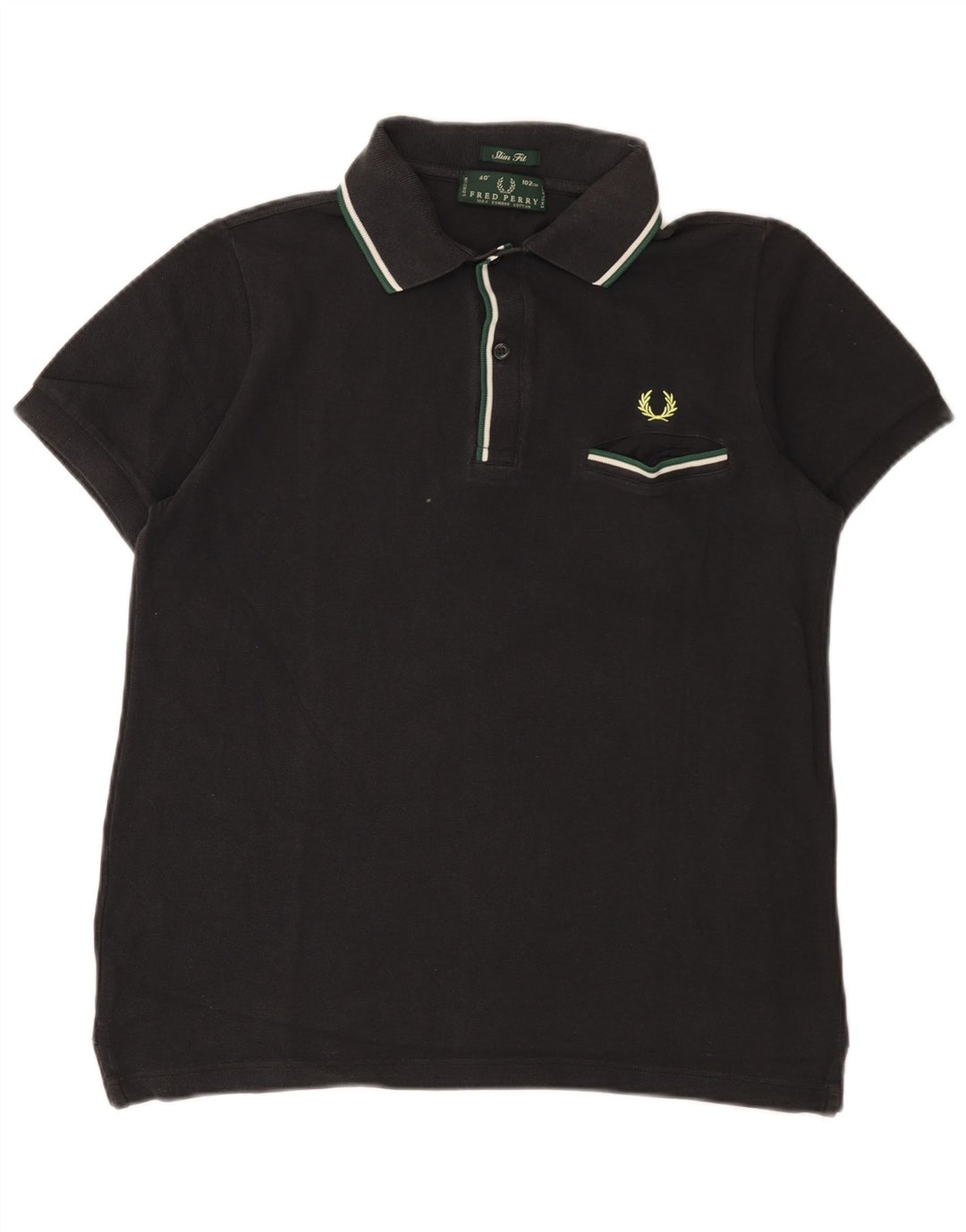Cămașă polo pentru bărbați Fred Perry, slim fit, bumbac mediu negru