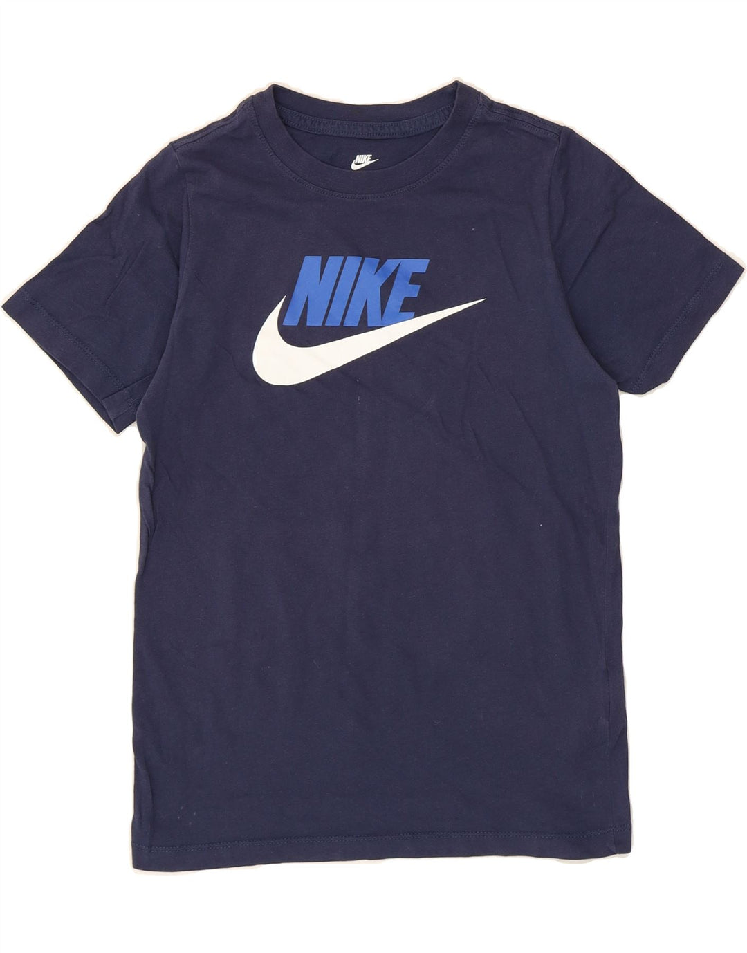NIKE Boys Graphic T-Shirt Top 10-11 Years Medium Navy Blue Cotton Vintage Nike and Second-Hand Nike from Messina Hembry 