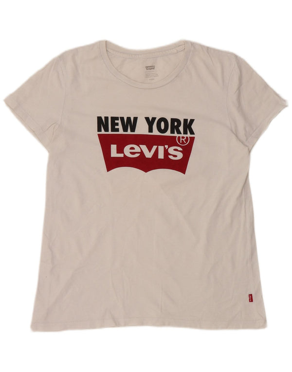Tricou grafic LEVI'S New York pentru femei Top UK 10 Small White