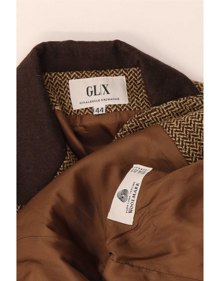 Jachetă Ginalebole pentru femei, cu 3 nasturi, IT 44 Medium Brown Herringbone