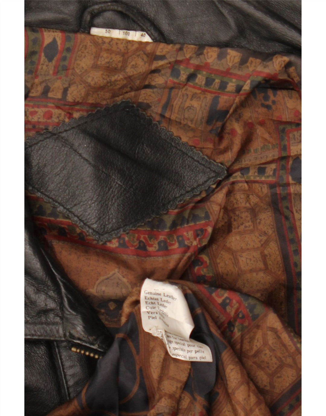 Geacă de piele vintage pentru bărbați IT 50, mare, neagră