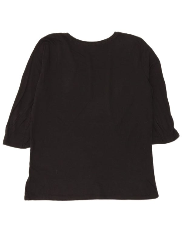 Marella EMME Graphic Top mânecă 3/4 pentru femei UK 12 Medium Black