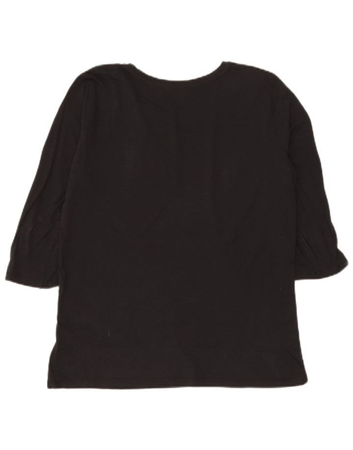 Marella EMME Graphic Top mânecă 3/4 pentru femei UK 12 Medium Black