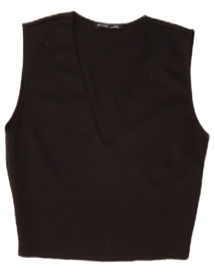 Bluză fără mâneci pentru femei Zara UK 8 Small Black