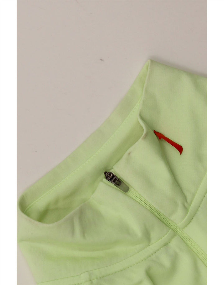 Top de trening Nike Dri Fit, cu fermoar și gât, pentru femei, UK 14, verde mediu