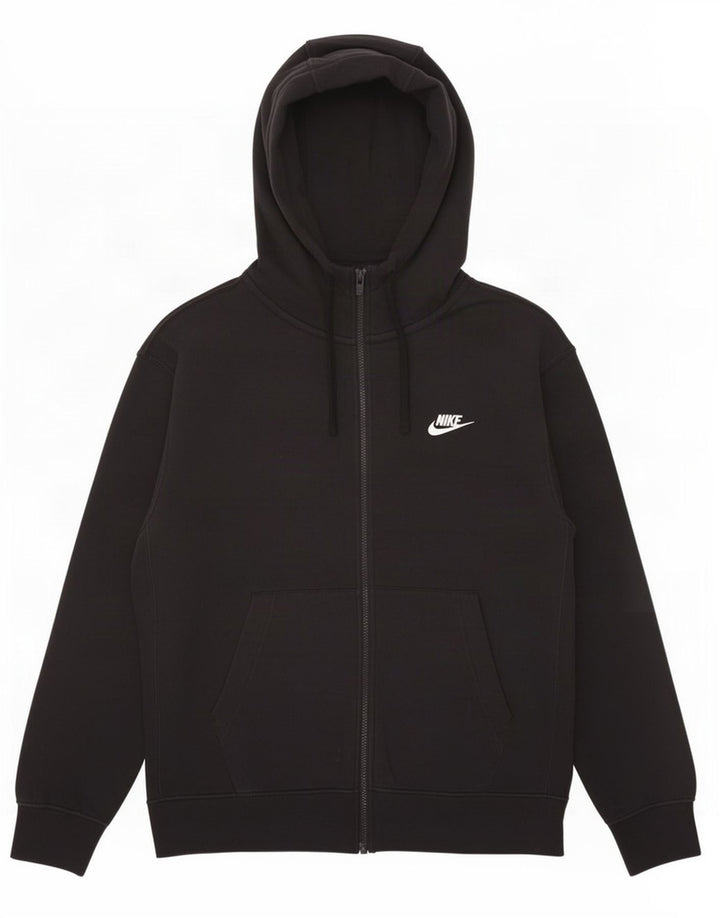 Pulover Nike pentru bărbați, cu fermoar, bumbac mediu negru