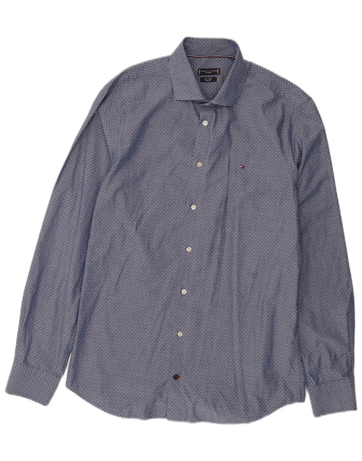 Cămașă croită pentru bărbați Tommy Hilfiger Mărimea 40 15 3/4 Medium Blue Spotted