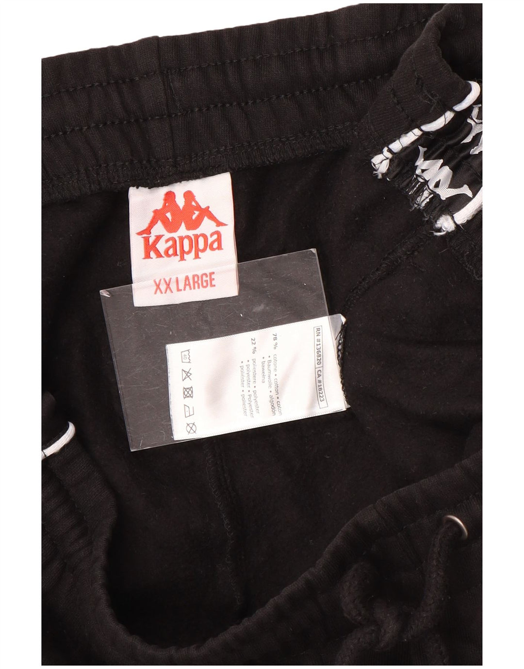 Pantaloni de trening grafic pentru bărbați KAPPA Pantaloni de jogging 2XL bumbac negru