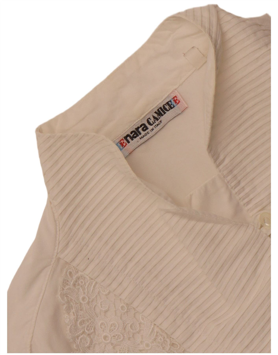 Bluză cu cămașă crop pentru femei Enara Camice UK 14 Bumbac alb mediu