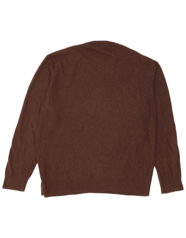 Zara Womens Crew Neck Jumper Sweater UK 16 Large Brown Viscose
