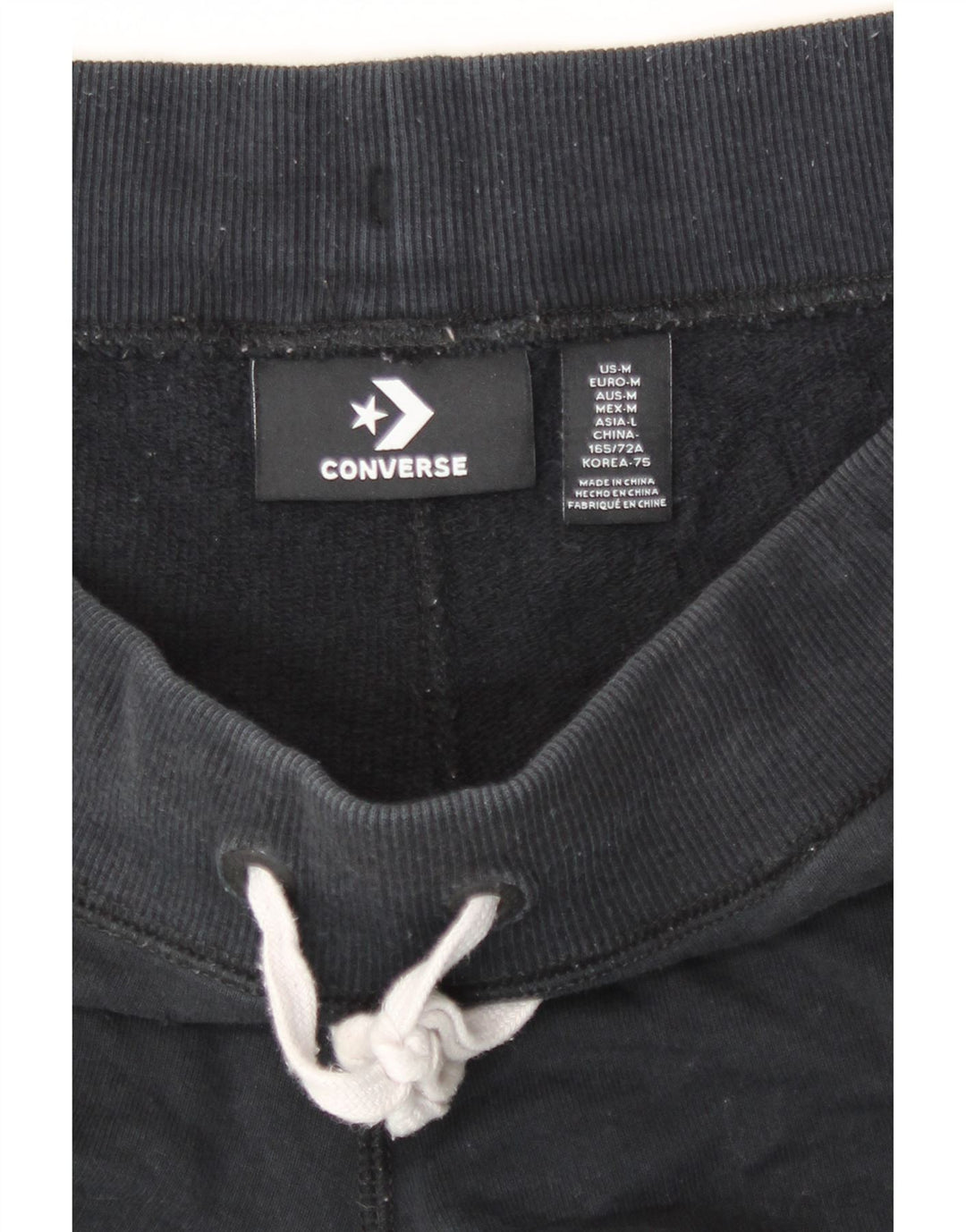 Pantaloni scurti sport Converse pentru femei UK 14, bumbac mediu negru
