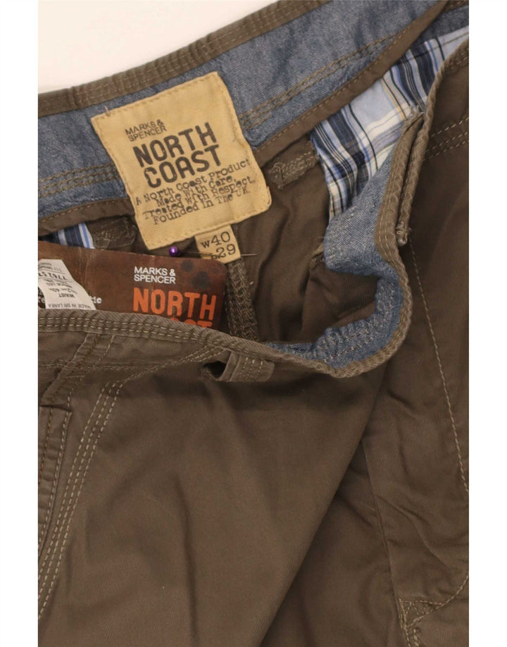 Pantaloni cargo drepti pentru bărbați Marks & Spencer W40 L29 bumbac maro