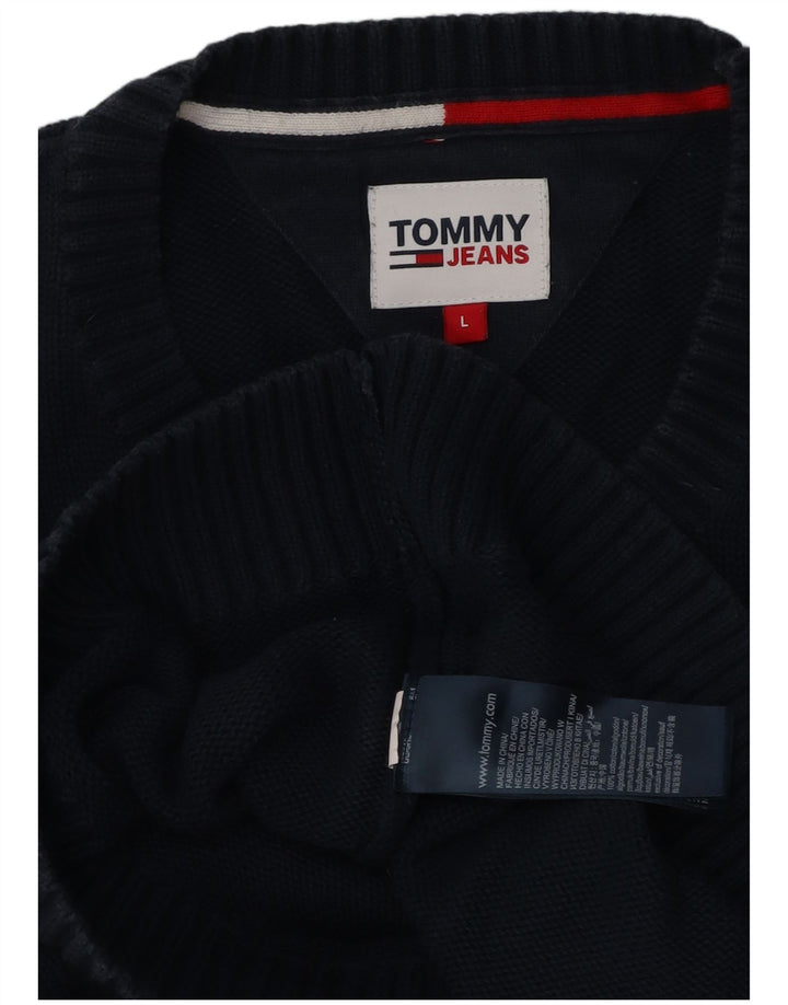 Pulover Tommy Hilfiger pentru bărbați, cu gât crew, bumbac mare, albastru bleumarin