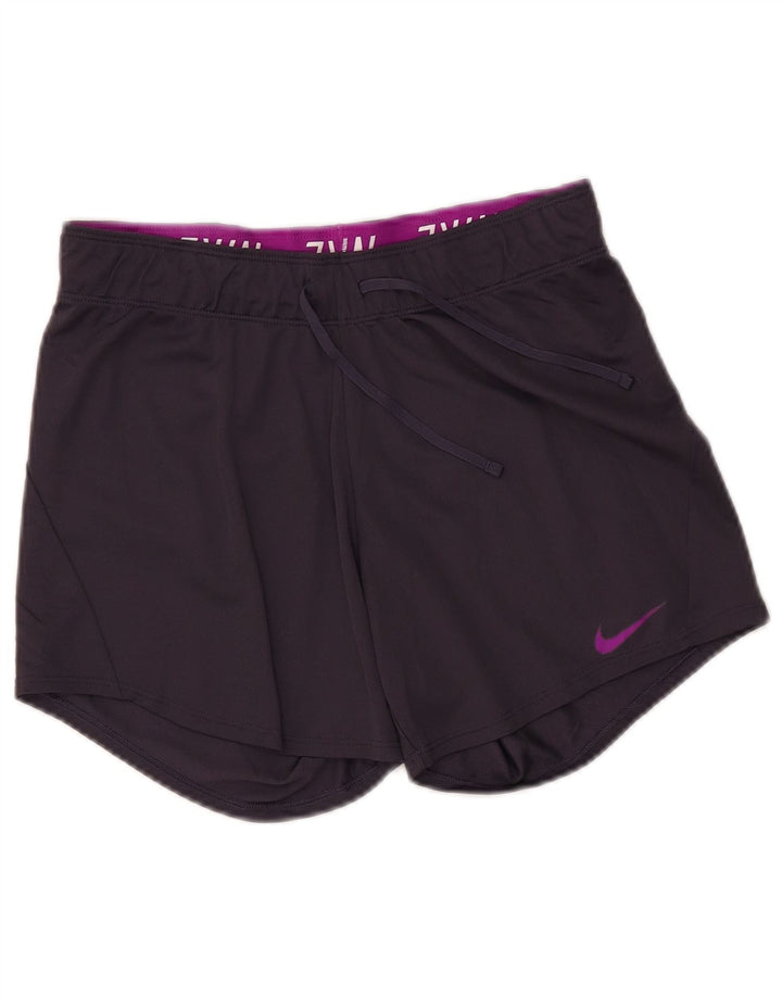 Pantaloni scurti sport NIKE Dri Fit pentru femei UK 6 XS Poliester violet