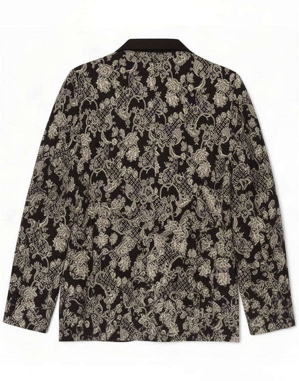 Vintage Mens 1 Button Blazer Jacket UK 36 Small Black Paisley