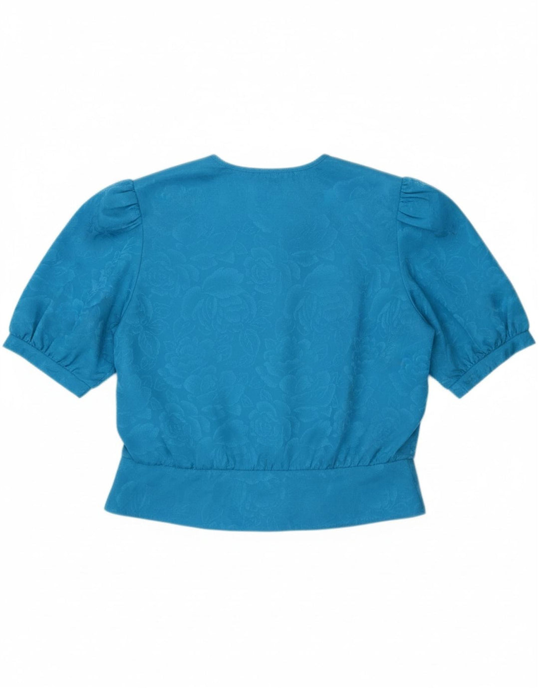 VINTAGE Womens Short Sleeve Shirt Blouse UK 18 XL Blue Floral Vintage Vintage and Second-Hand Vintage from Messina Hembry 