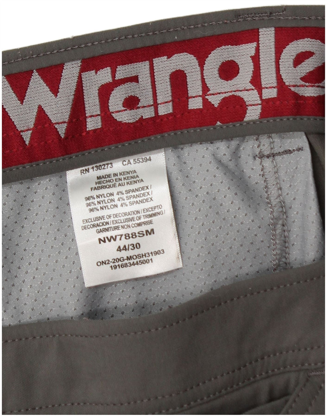 Pantaloni cargo drepti pentru bărbați WRANGLER W44 L30 nailon gri