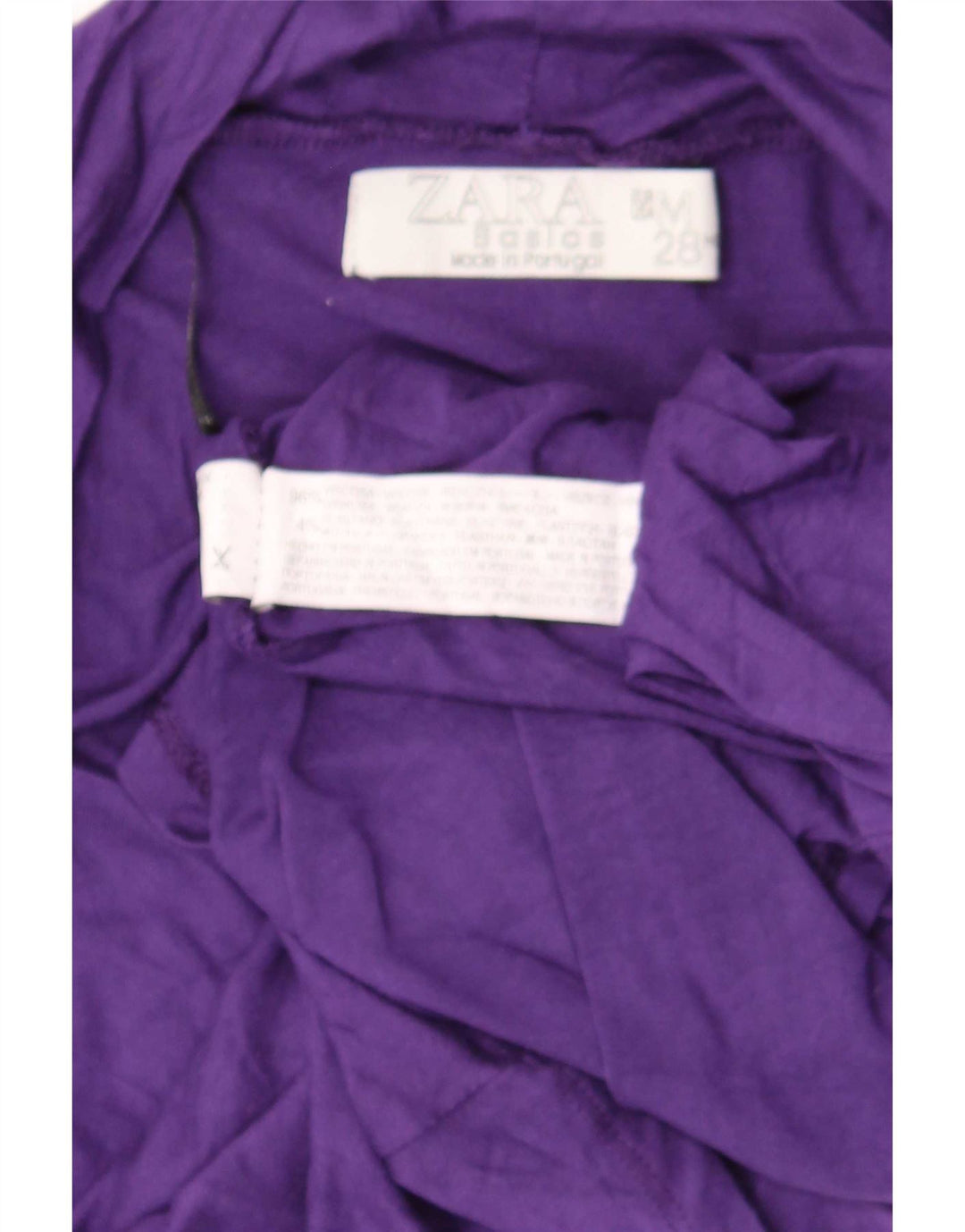 Top femeie Zara cu mâneci 3/4 UK 12 Viscoză violet mediu