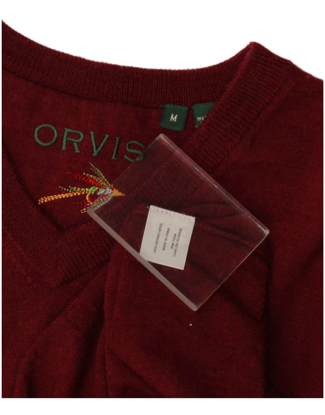 Orvis Mens Vest Tank Top Lână Merinos Burgundy Mediu