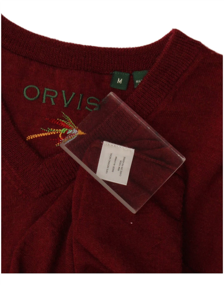 Orvis Mens Vest Tank Top Lână Merinos Burgundy Mediu