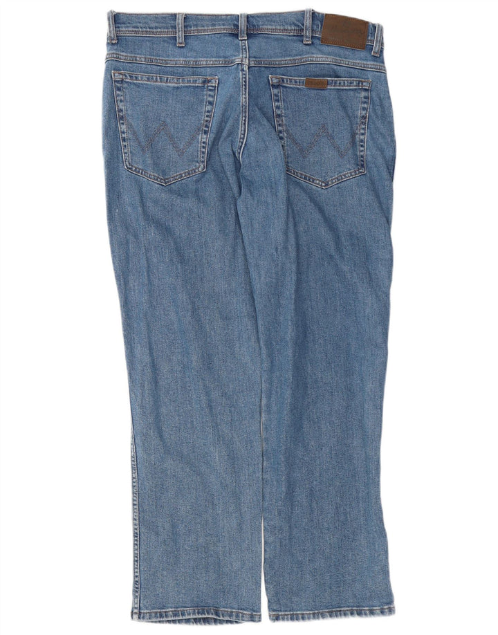 Blugi drepți Wrangler pentru bărbați, cu ajustare normală, W36 L30, bumbac albastru