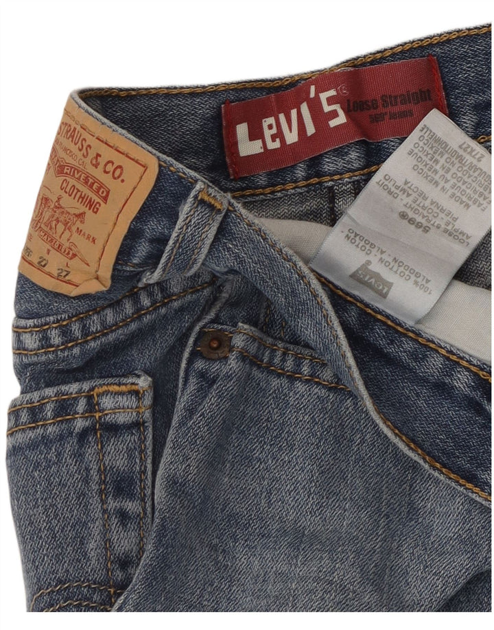 Pantaloni scurți din denim distressed LEVI'S pentru fete 569 loose fit 13-14 ani W27 albastru