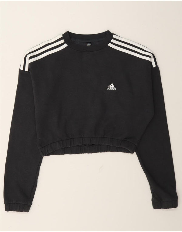 Pulover Adidas Crop pentru femei UK 8/10 Bumbac gri mic