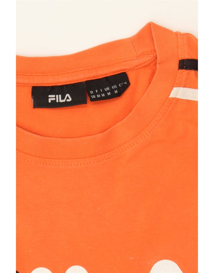 FILA Mens Graphic T-Shirt Top Medium Orange Cotton Vintage Fila and Second-Hand Fila from Messina Hembry 