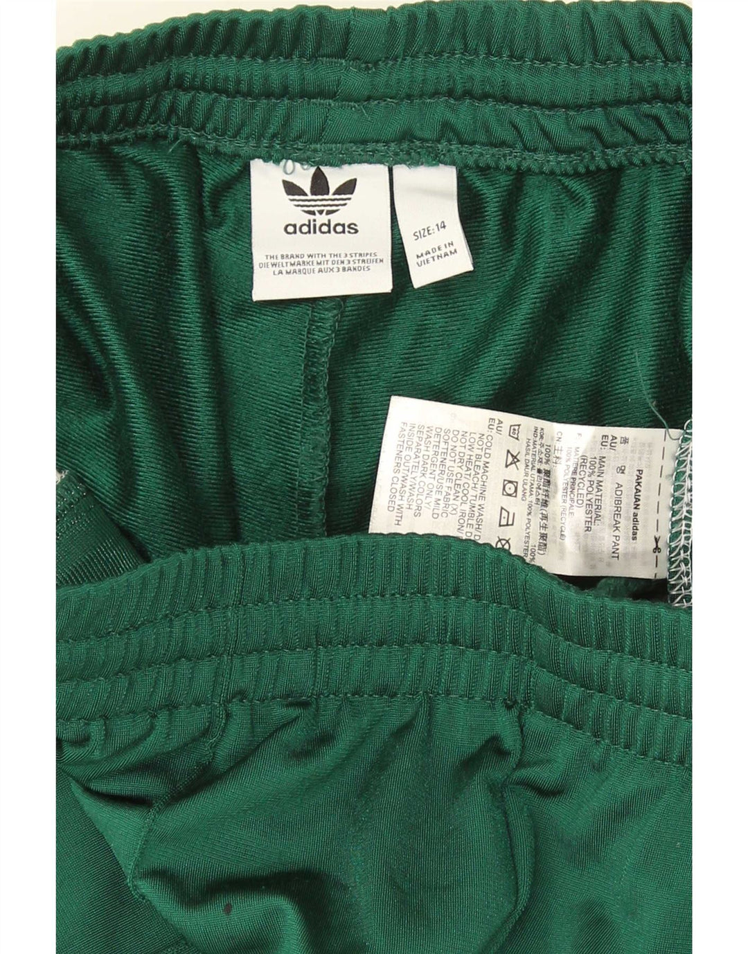 Pantaloni de trening Adidas pentru femei UK 14 Medium Green Colorblock Poliester