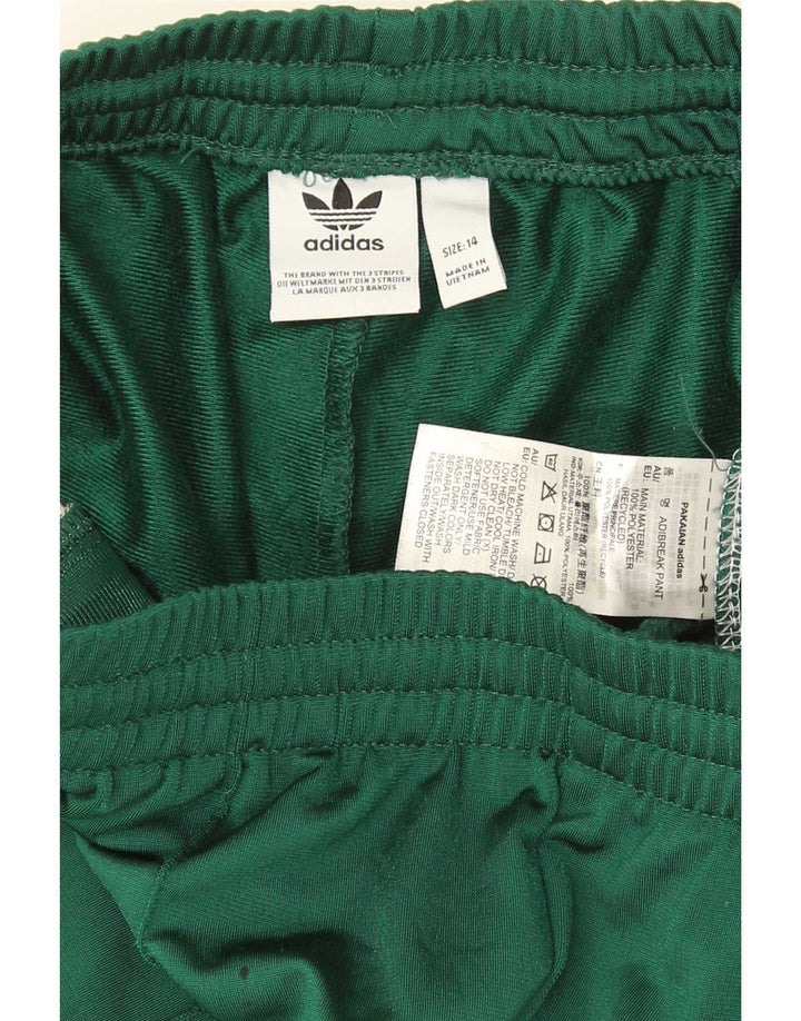 Pantaloni de trening Adidas pentru femei UK 14 Medium Green Colorblock Poliester