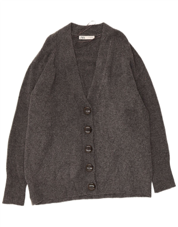 Pulover cardigan supradimensionat pentru femei Zara UK 10, nailon, gri mic