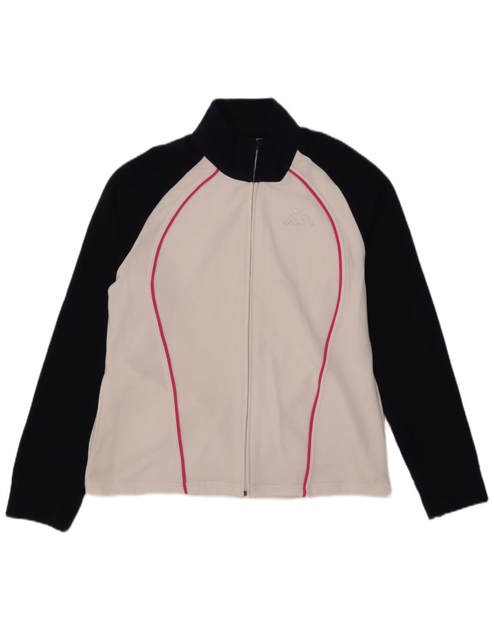 Jachetă de trening Kappa pentru femei UK 20 2XL Poliester color bloc alb